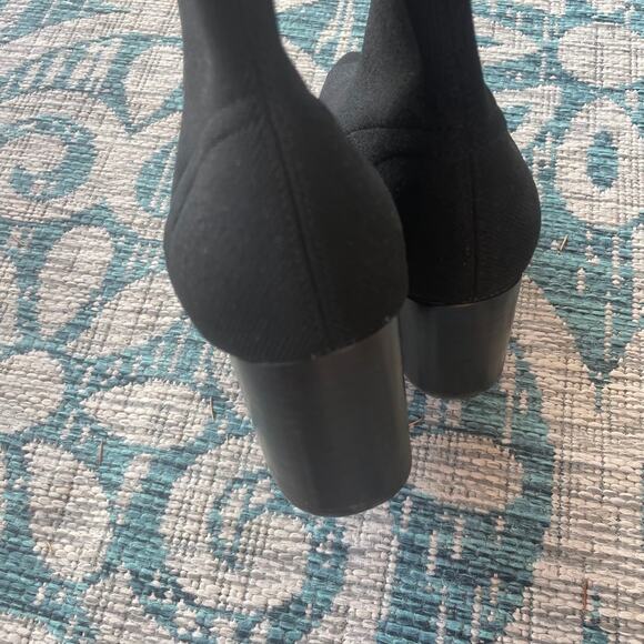 Aldo Women's Black Knit Pointed-Toe Ankle Boots with Block Heel - Size US 7.5‎ - Picture 5 of 12